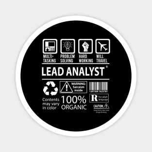 Lead Analyst T Shirt - MultiTasking Certified Job Gift Item Tee Magnet